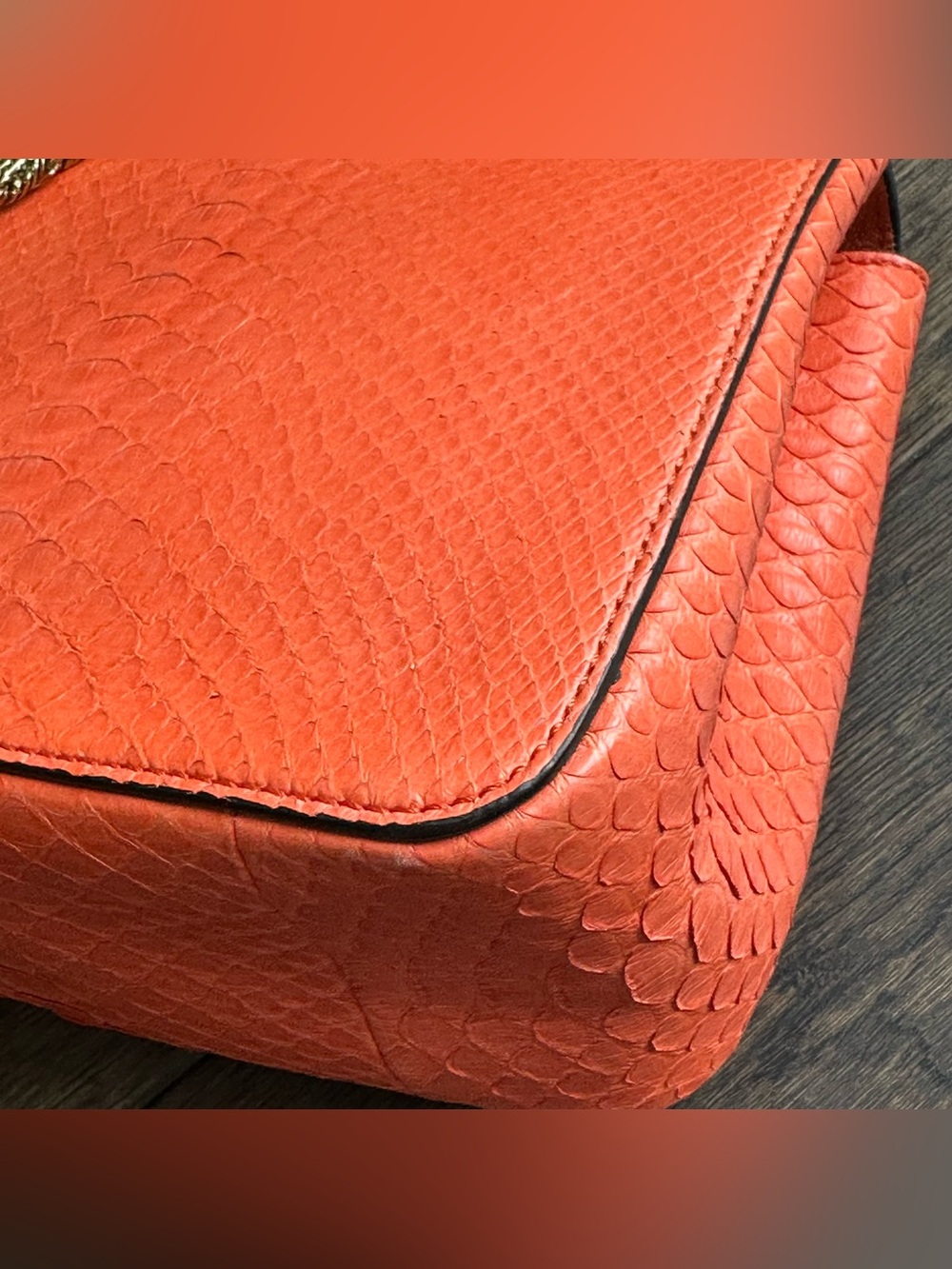 Chloe Coral Pink Python Elsie Shoulder Chain Bag - Picture 7 of 16